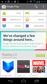 google play store redesign