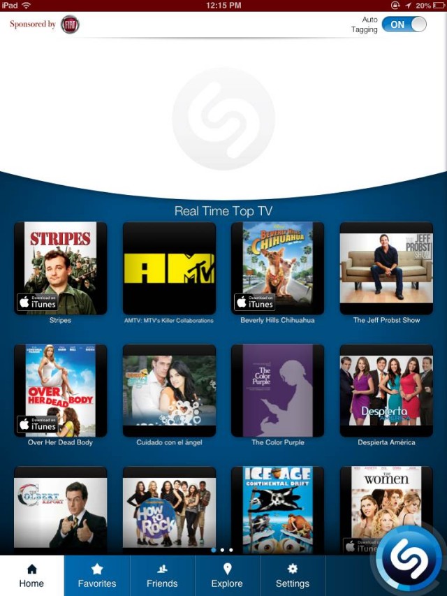 Shazam update iOS home