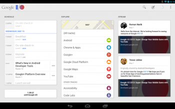 google io 2013 tablet app screen