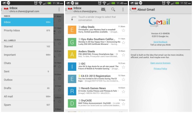 Gmail version 4.5 update