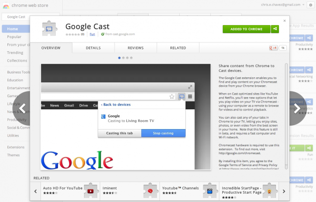 Google cast extension