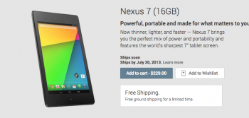 Nexus 7 Google Play listing