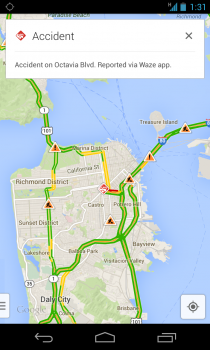 google maps waze accident