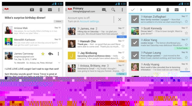 Gmail update for Android