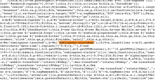 Android KitKat page JavaScript comingsoon-countdown