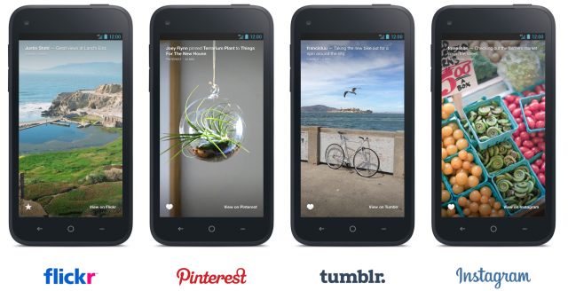 Facebook Home update Flickr Pinterest Tumblr Instagram