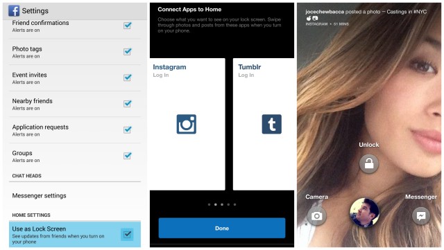 Facebook Home update - Social Apps lockscreen