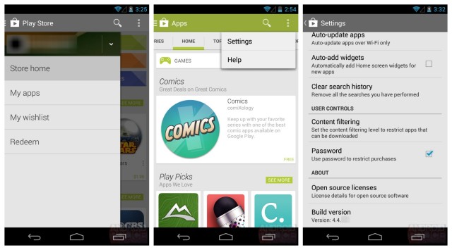 Google Play Store 4.4 leak