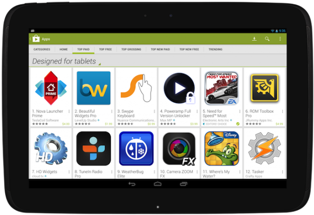 Nexus 10 Google Play tablets