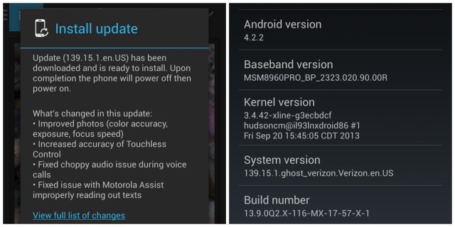 verizon moto x update