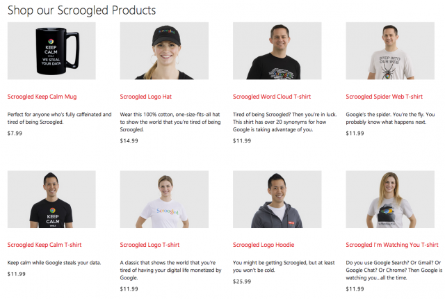 Microsoft Scroogled merch store