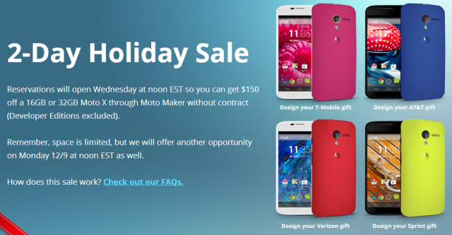 moto x holiday sale