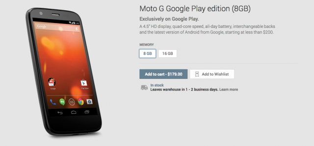 Moto G Google Play edition