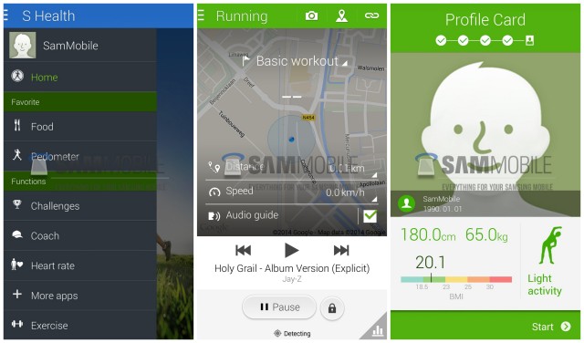 Samsung Galaxy S5 S Health leak