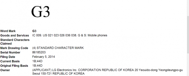 lg g3 trademark