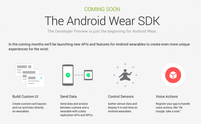 Android Wear SDK coming soon