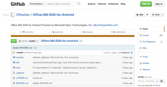 Office 365 SDK for Android Preview