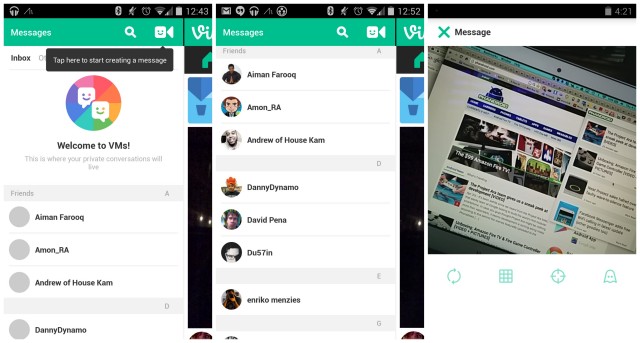 Vine VMs update direct messaging