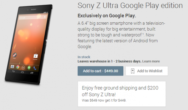 sony z ultra price cut