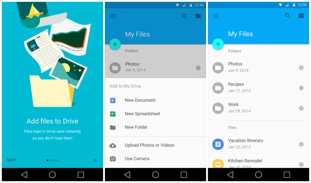 Android L Google Drive Material