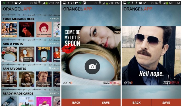 OITNB Orange is the new app screenshots