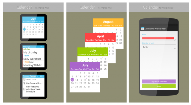 android wear calendar stitched