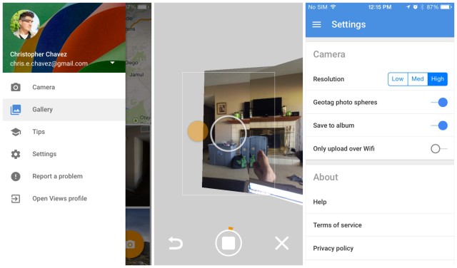 Google Photo Sphere Camera screenshots