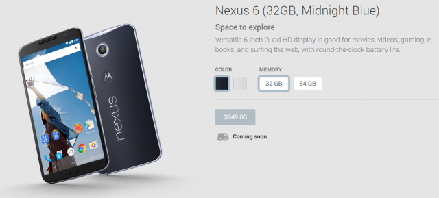 nexus 6 google play