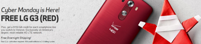 lg g3 blaze red cyber monday banner