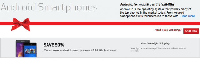 verizon 50 percent off sale