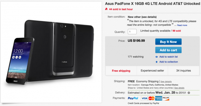 ASUS PadFone X AT&T DEALS