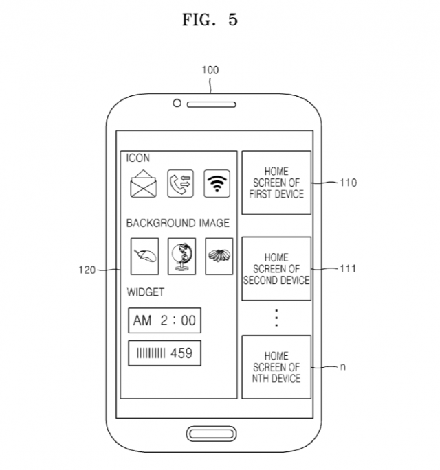 samsung home screen patent