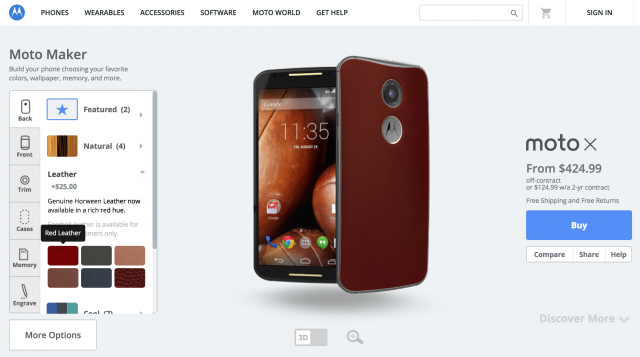 Moto X read leather motomaker