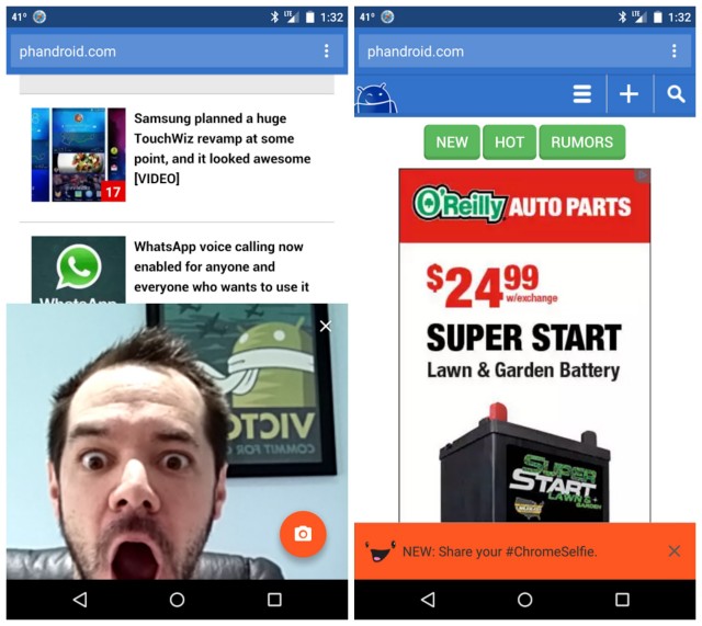 Phandroid chrome selfie