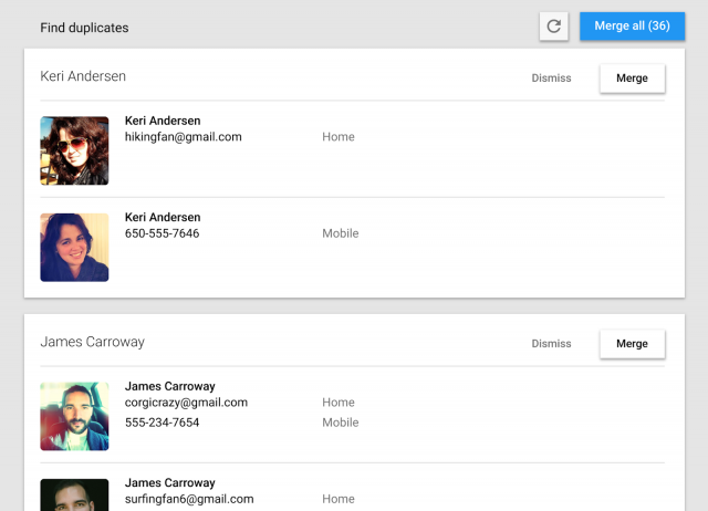 google contacts duplicates