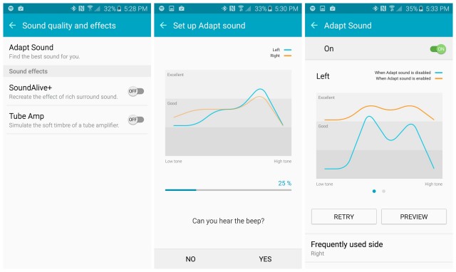 Samsung Galaxy S6 Adapt Sound setup