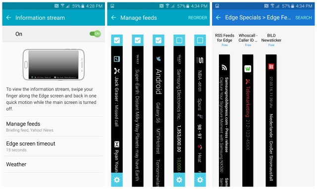 Samsung Galaxy S6 Edge Information stream 1
