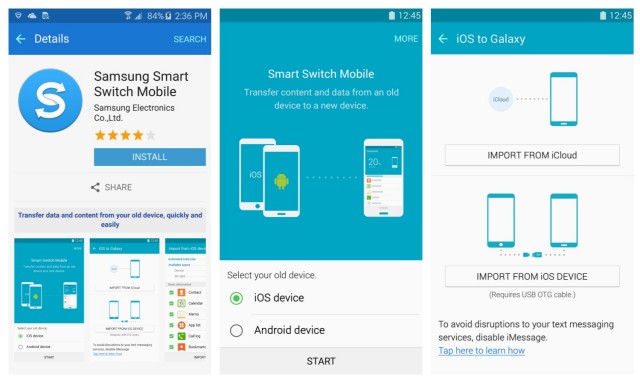 Samsung Galaxy S6 transfer content