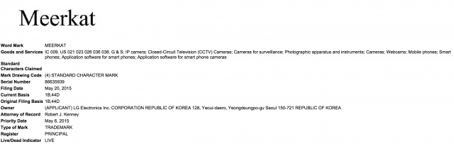 LG trademark Meerkat