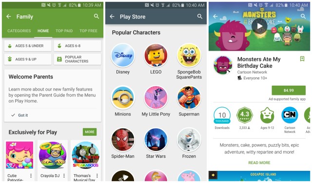 Google Play Family section