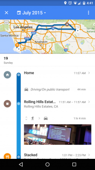 Google Maps 9.12.0 timeline