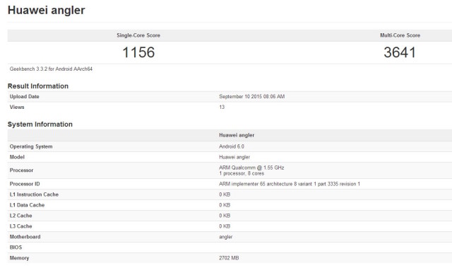 Huawei Nexus Angler benchmark