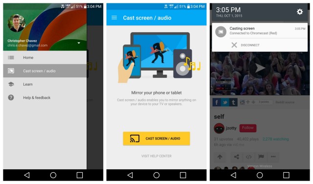 Chromecast 2015 Cast screen audio