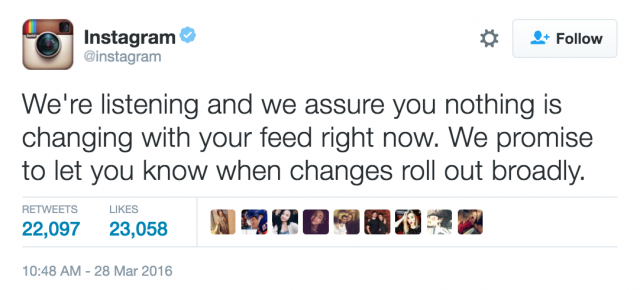Instagram new feed changes
