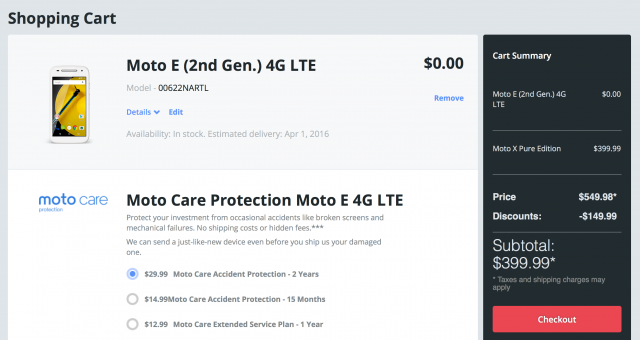 Moto E bogo free promo