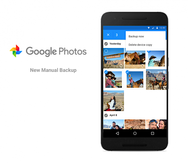 Google Photos manual backup