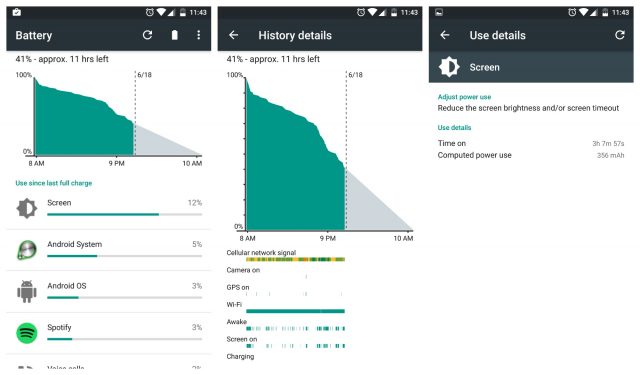 OnePlus 3 battery life light use