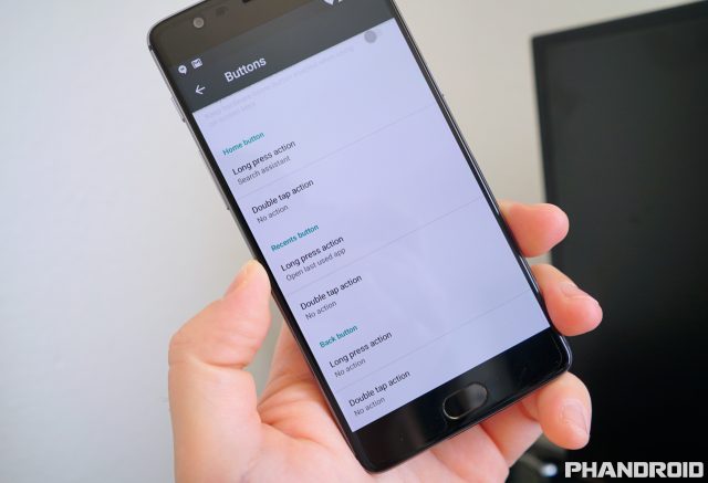 OnePlus 3 navigation button actions