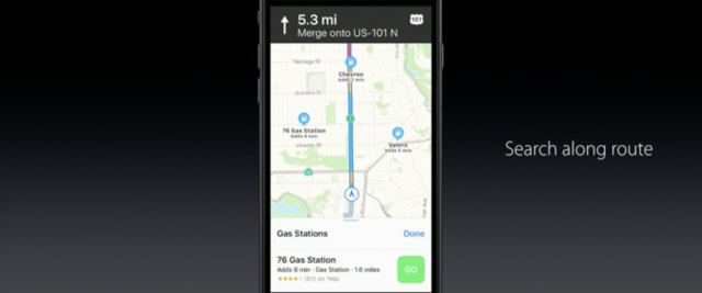 iOS 10 Maps route