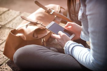 girl phone sitting